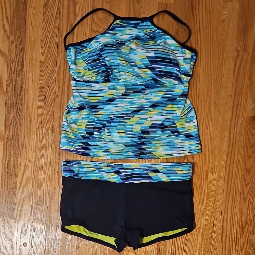 Title Nine Blue and Green Women's Swim Set